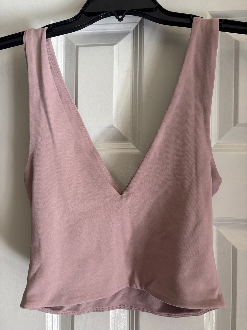 Babaton Dusty Pink V-Neck Cropped Tank Top
